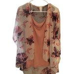 Minimi floral kimono with matching tank top Orange Photo 0