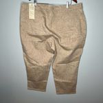 Talbots NEW  plus size paisley print curvy slim crop tan brown pants size 24W Photo 4