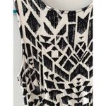 One Clothing  Dress Women's Medium Tank Black White Aztec Geometric Flowy Skater Photo 2