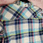 Gilly Hicks  SYDNEY PLAID BUTTON FRONT SHIRT LINEN COTTON BLEND S Photo 6