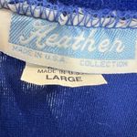 Heather L blue velour embroidered zip front robe vintage housecoat lounge sleep Size L Photo 4