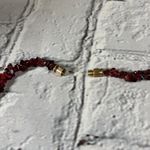 Stone Chip 16 in Necklace Garnet Gold tone Barrel Clasp Vintage Red Photo 4