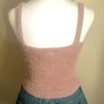 EXPRESS Eyelash Ribbed Knit Cropped Fuzzy Sweater Cami Tank Top Photo 2