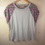Natural Life The  Daphne Mixed Print Top Size Large Boho Two‎ Sided Raw Hem Photo 2