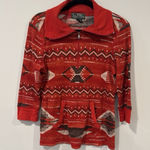 Ralph Lauren Lauren Active Aztec Red Quarter Zip 3/4 Sleeve Thermal Top Large Photo 0