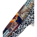 Adora Long Sleeve Top Blouse Cheetah Floral Print Size S Balloon Sleeve Boutique Gray Photo 1