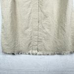 Vintage Rhythm Linen Blend Midi Shirt Dress Size 10 Petite Tie Waist Coastal Tan Photo 4