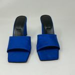 Yoox 8 By Blue Satin Open Toe Block High Heel Open Toe Sandals Shoes 6 Photo 2