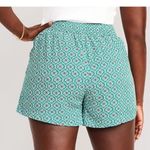 Old Navy Plaza High Waist Turquoise Patterned Pull On Shorts, EUC, Size Medium Photo 1