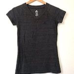 Adidas Solid Dark Gray Short Sleeve V-Neck Logo Activewear Tee T-Shirt Small S Photo 0