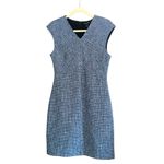 St. John  Tweed‎ V-Neck A-Line Dress Black Blue Multi Size 6 NWT Photo 1