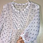 Abercrombie & Fitch Prairie Babydoll Tunic Floral 3/4th Sleeve & Button Blouse Size Small White Photo 2