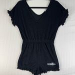 Wildfox Terry Cloth Jumpsuit Swim Coverup Fringe Hem Size Medium Boho Western Photo 0