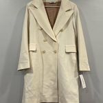 Fleurette Ari Double Breasted Wool Coat in Parchment 14 Photo 1
