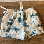 NWT Tie Dye Women’s Teal‎ Blue & White Drawstring Sweatshirt Shorts with Pockets Size XXS Photo 7