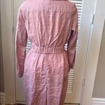 Catherine Malandrino Pink 100% linen wrap coat Size medium Photo 5