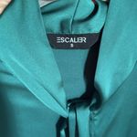 Emerald Green Satin Tie Neck Button Down Blouse Size Small Size M Photo 6