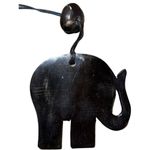 Vintage Necklace Elephant Pendant Charm Black Adjustable up 28” Black Photo 2