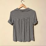 Nordstrom Kim & Cami Striped Button Down Short Sleeve Crop Photo 1