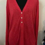 Victoria's Secret Victoria’s Secret Pink Coral size medium Red V-Neck Buttoned Top Photo 0