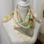 Grace Silk Scarf in Cream and White Green Photo 0
