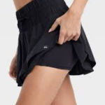 JoyLab  Black Womens High Rise Flowy Skort Photo 0