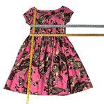 carole little Pink Dress Brown Tan Floral Retro Pin Up Rockabilly Size 10 Photo 4