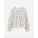 Madewell Shirred Balloon Sleeve Top Blouse Geometric Print Lighthouse XL NWT Photo 5