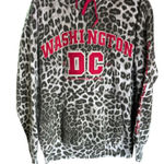 I 🩷 DC BLACK/GRAY ANIMAL PRINT HOODIE WASHINGTON DC WITH PINK/WHITE LOGO L NEW Size L Photo 0