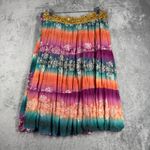 Geri C Skirt Rainbow Sequins Colorful Floral Midi Bohemian Peasant Gypsy XL Purple Photo 1
