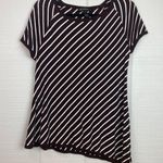 INS International Concepts Brown & White Striped Short Sleeve Sweater Top XL Photo 0