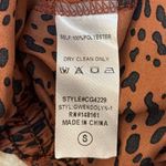 Buddy love brown black leopard print puff sleeve blouse women’s size small Photo 3