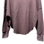 Umgee L Mauve Waffle Knit Oversized Ruffle Hem Top Photo 7