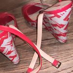 Longchamp  wedges red designer printed size 7.5 boho luxury spring resort classic Photo 4