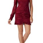 Alexis ππ Ilana Lace Long Sleeve Dress ~ Dark Red XS One Shoulder Sheath Dress Photo 3