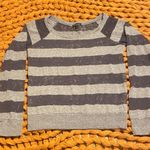 Nollie Vintage Y2K Gray and Black Striped Women’s Long Sleeve Shirt Photo 0