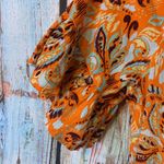 Aerie 100% Cotton Orange Floral Dress with Smocked Waistband Size S Photo 5