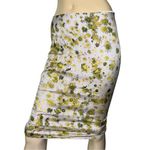 SUNO Womens Size S Light Purple Green Printed Stretch Silk Pencil Straight Skirt Photo 0