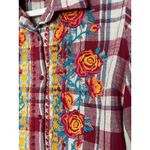 Savanna Jane Red White Plaid Embroidered Button Up Top Size Small Photo 1