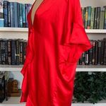 Victoria's Secret Victoria’s Secret Robe Ruffles Short Flutter Sleeved Love Print Red Kimono Style Photo 4