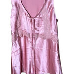 Garnet Hill Tunic 100%Silk Lace Trim Sleeveless V-Neck Pink Top Size 12 Photo 0