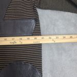 Pom Pom Frank Owen Vintage Sweater Wool Leather‎ Batwing Sleeve Brown Black Sz S Photo 3