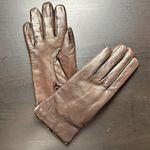 New Genuine Italian Leather & Cashmere Lined Brown Gloves Size 7 NWT Photo 4