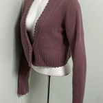Anthropologie  Sleeping on Snow Cropped Mauve Cardigan Sweater Photo 1