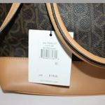 Calvin Klein Saffiano Leather Satchel Purse Brown Photo 7