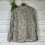 Vintage sears yellow floral pussybow neck tie office secretary blouse Size L Photo 4