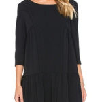 Ba&sh  Dress Women‎ Medium Black Ruffle Hem Stinson Tiered Mini Whimsigoth Gothic Photo 0