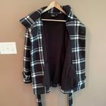 Ike Behar Fleece Check Print Peacoat Black White‎ S Photo 4