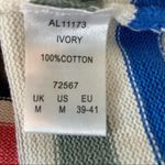 Cotton Traders Crew Striped‎ Cotton Long Sleeve Sweater Size Medium White Photo 5