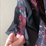 NEW....KENZIE long, lightweight floral trench. Black Photo 4